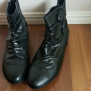 Cute black flat ankle booties